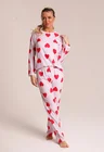 03 pijama feminino longo coracoes love