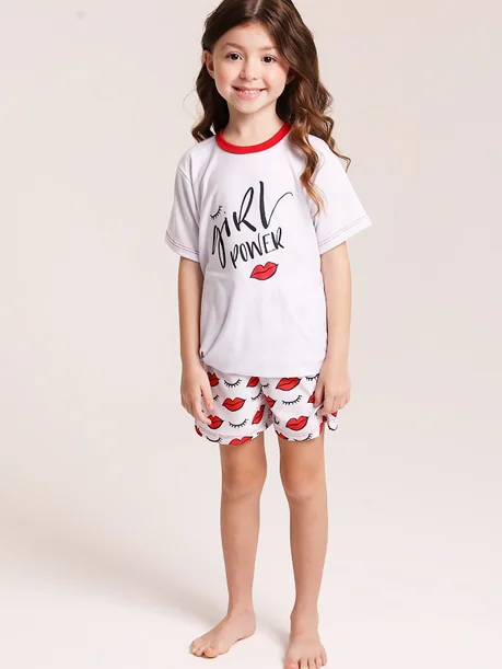 15 pijama infantil unissex curto girl power