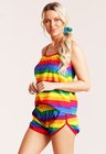 03 short doll feminino arco iris