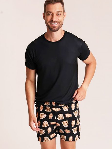 13 short casal personalizado com foto preto