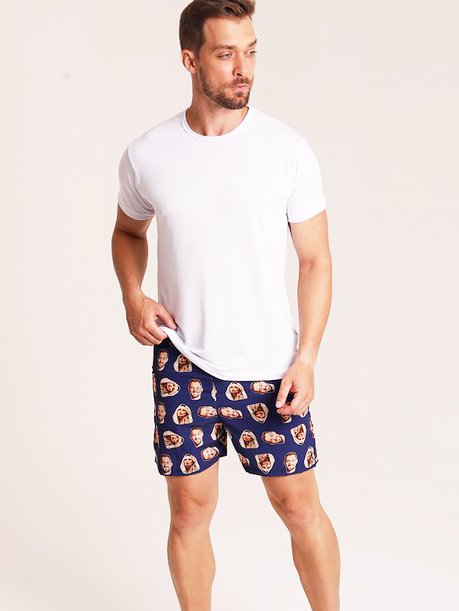 10 short casal personalizado com foto azul marinho