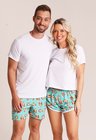 12 short casal personalizado com foto turquesa