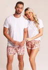 12 short casal personallizado com foto rosa salmao