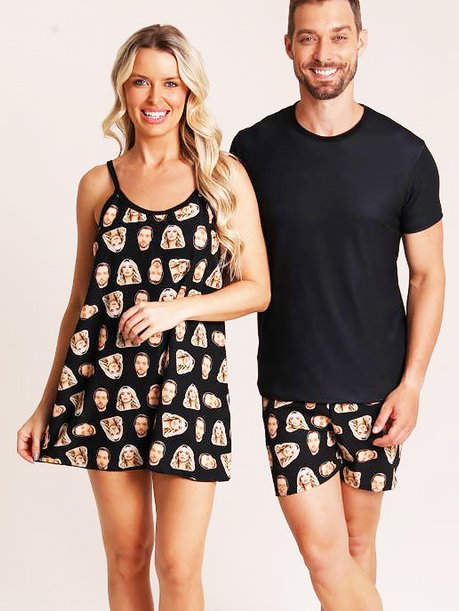 07 kit casal camisola short masculino personalizado preto