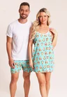01 kit casal camisola short masculino personalizado turquesa