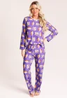 01 kit feminino pijama inverno fronha roxo