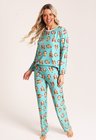 02 kit feminino pijama inverno fronha turquesa
