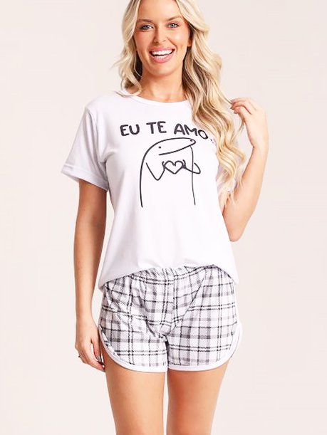 11 pijama feminino curto eu te amo