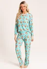 02 pijama personalizado feminino inverno turquesa