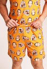44 pijama casal personalizado com foto curto laranja