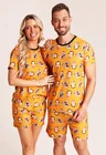 48 pijama casal personalizado com foto curto laranja