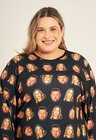 05 pijama personalizado unissex plus size curto preto