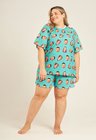 03 pijama personalizado plus size unissex curto turquesa g1
