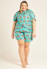 05 pijama personalizado plus size unissex curto turquesa g1