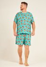 09 pijama personalizado plus size unissex curto turquesa g1