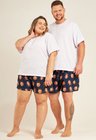 02 kit casal short personalizado plus size unissex azul marinho