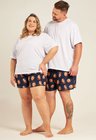 03 kit casal short personalizado plus size unissex azul marinho