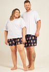 04 kit casal short personalizado plus size unissex azul marinho