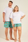 01 kit casal short personalizado plus size unissex turquesa