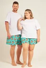 03 kit casal short personalizado plus size unissex turquesa