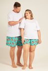 04 kit casal short personalizado plus size unissex turquesa