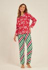 06 pijama feminino longo punhos natal hoho