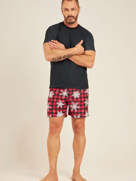 07 short malha masculino natal flocos de neve