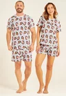 02 pijama casal personalizado com foto curto listras pretas