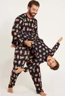 01 tal pai tal filho a pijama masculino inverno e infantil personalizado preto