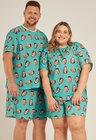 01 kit casal pijama personalizado plus size unissex turquesa g2 g2