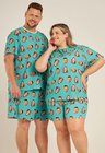 02 kit casal pijama personalizado plus size unissex turquesa g2 g2