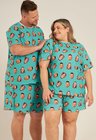 03 kit casal pijama personalizado plus size unissex turquesa g2 g2