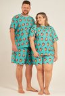 06 kit casal pijama personalizado plus size unissex turquesa g2 g2
