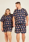 01 kit casal pijama personalizado plus size unissex azul marinho g2 g2
