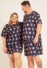 02 kit casal pijama personalizado plus size unissex azul marinho g2 g2
