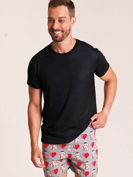 18 short personalizado masculino cinza