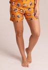 02 short tactel feminino tradicional laranja