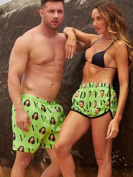 03 short casal personalizado verde neon p g