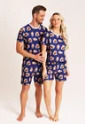 10 pijama casal personalizado com foto curto azul marinho