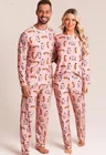 01 pijama casal personalizado com foto inverno rosa salmao