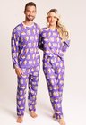 01 pijama casal personalizado com foto inverno roxo