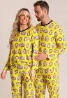 01 pijama casal personalizado com foto inverno amarelo