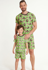 01 tal pai tal filho a pijama personalizado masculino curto e infantil pistache