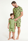 02 tal pai tal filho a pijama personalizado masculino curto e infantil pistache