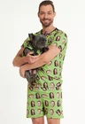 01 tal pai tal pet pijama personalizado masculino curto e roupa pet pistache