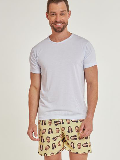 01 short personalizado feminino manteiga