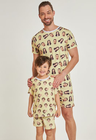 01 tal pai tal filho a pijama personalizado masculino curto e infantil manteiga