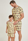 02 tal pai tal filho a pijama personalizado masculino curto e infantil manteiga