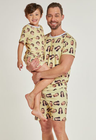 03 tal pai tal filho a pijama personalizado masculino curto e infantil manteiga