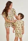 02 tal mae tal filha o pijama personalizado curto feminino e infantil manteiga